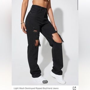 Destroyed Ripped Boyfriend Jeans
